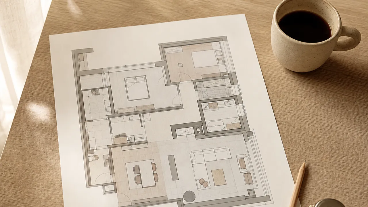 A layout in 3D